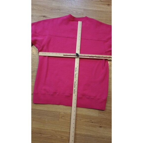 Vintage USA Russell Sweatshirt Mens Medium Pink Reverse Weave Fleece Crew Neck - Picture 13 of 16